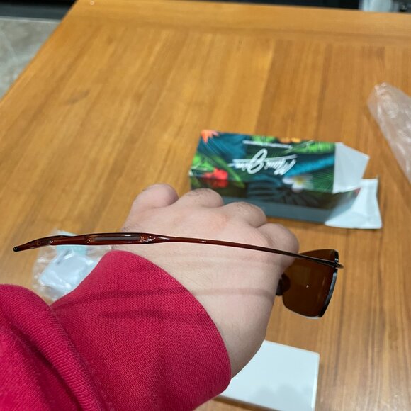 Maui Jim Lighthouse Polarized Rectangular Sunglasses, Rootbeer/Hcl Bronze 407-02 - Picture 7 of 7